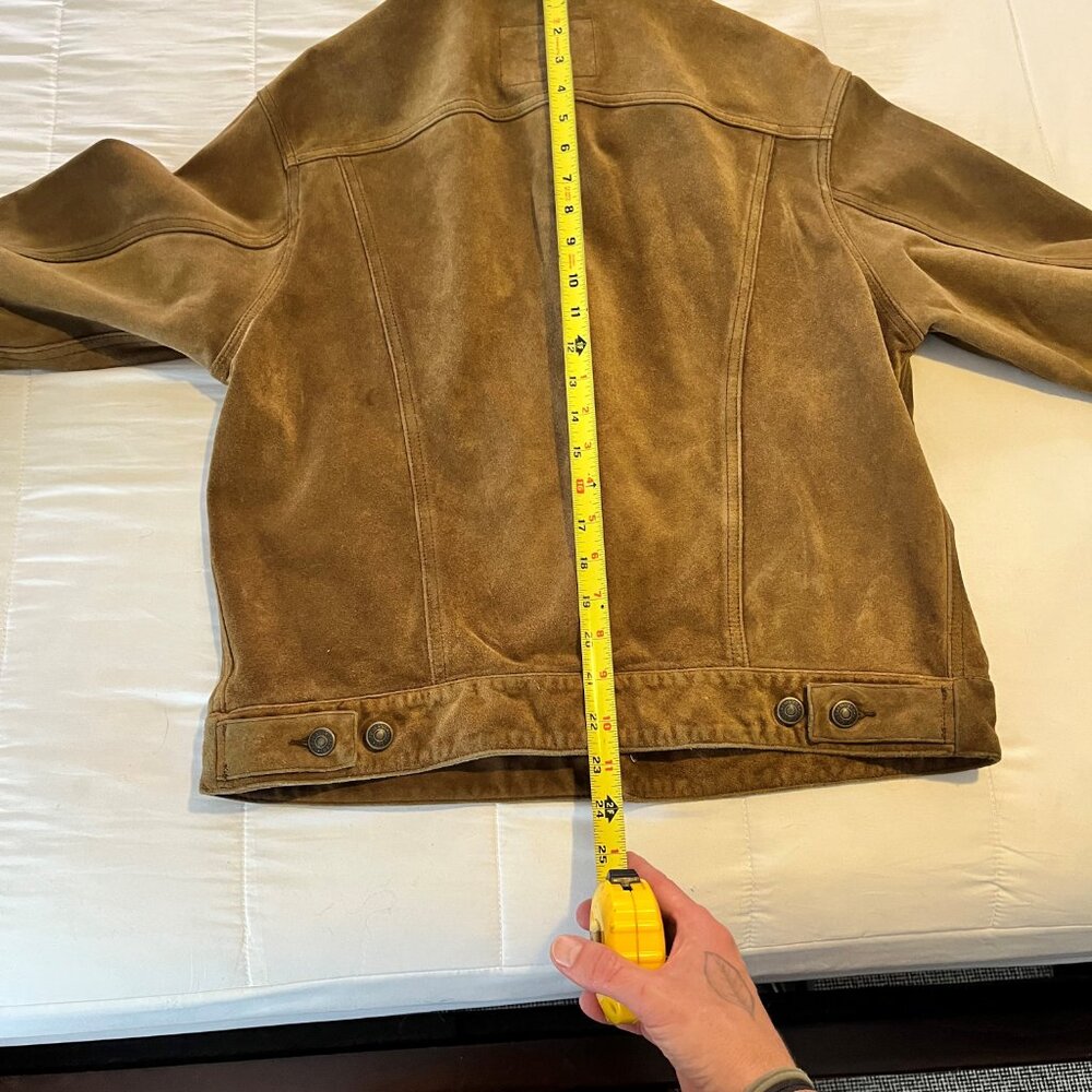 GAP Men's Suede Leather Trucker Jacket - Size Small - Picture 7 of 10